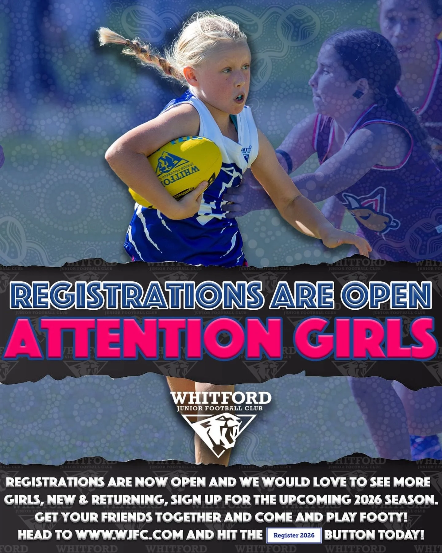 Yeah the Girls&hellip;
Season 2026 is just around the corner and if you have ever had the urge to have a crack at footy&hellip; now is the time!
Fitness, skills, fun &amp; friendships are all part of the program&hellip; get involved and register toda