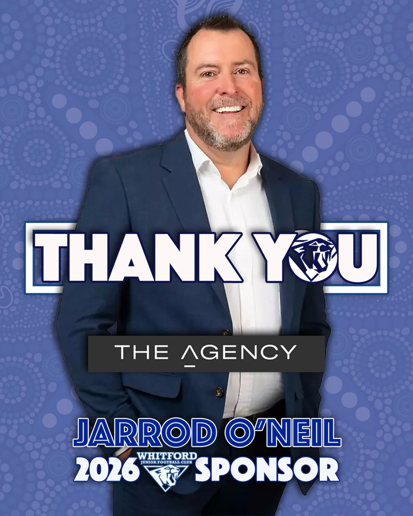 We&rsquo;d like to thank @jarrodoneiltheagency for his continued support and sponsorship of the Whitford Junior Football Club signing on once again in 2026 as a club partner!

#wjfc_wildcats