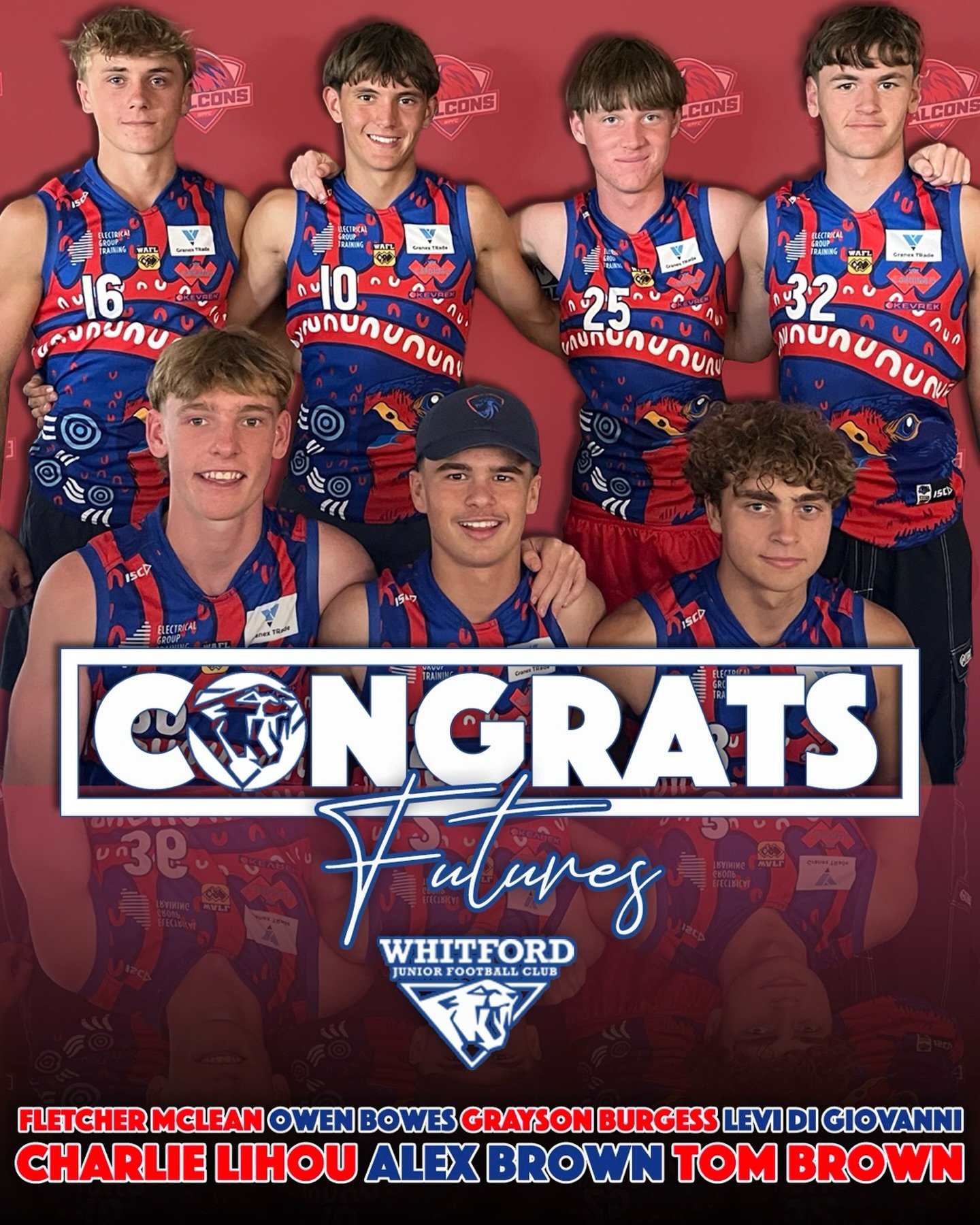 Congratulations to our Whitties Y11 Boys who have been selected as part of the @westperthfc Futures Team which kick off their games this week against all other @waflofficial clubs.
Back Row- Fletcher McLean, Owen Bowes, Grayson Burgess and Levi Di Gi