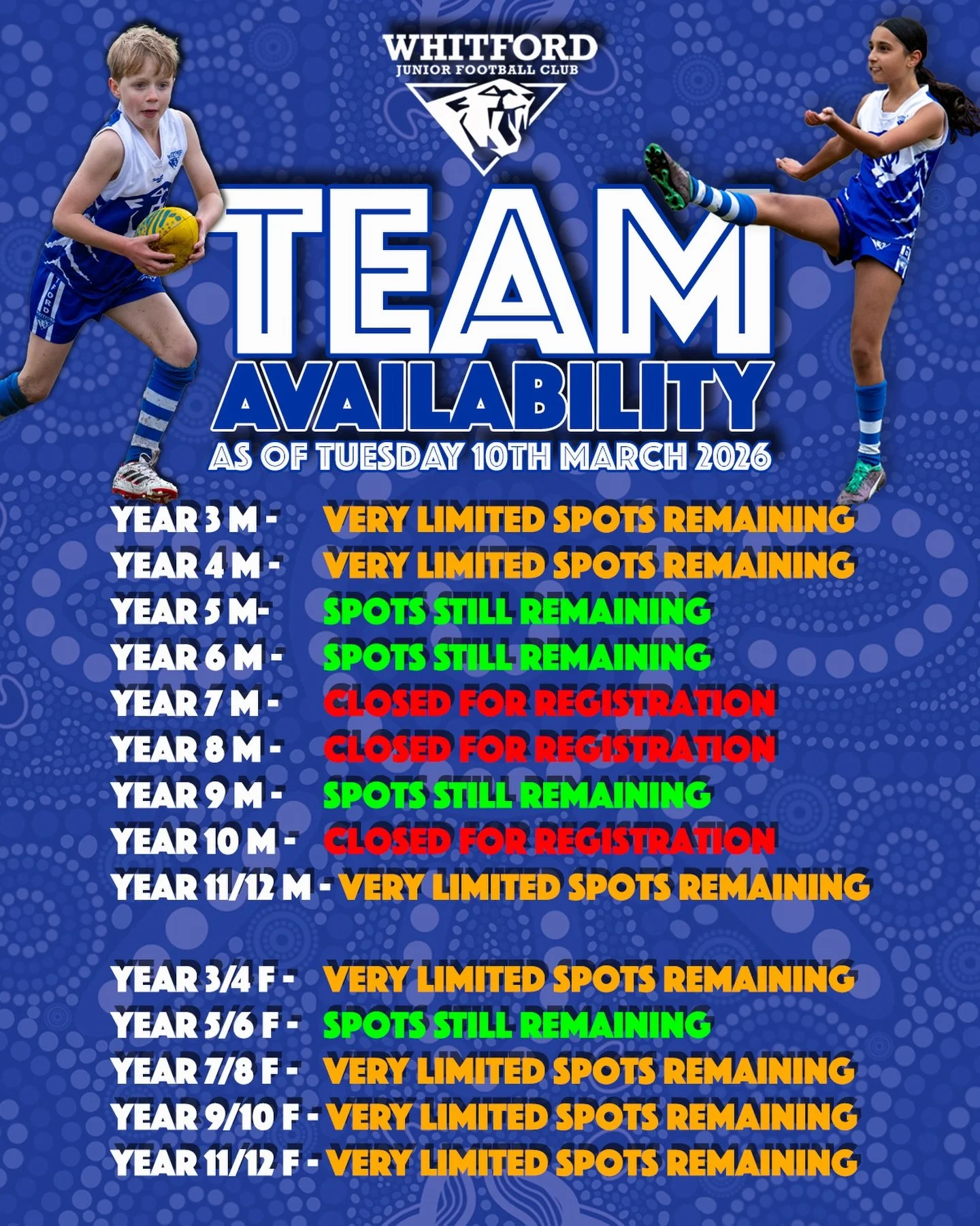 Have you been dragging your heels in registering for Season 2026?? Now&rsquo;s the time to lock in&hellip;Let&rsquo;s do it!
Head to the club website to secure your spot today!

#wjfc_wildcats