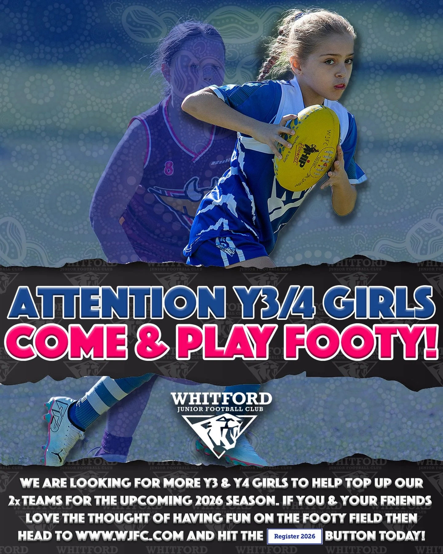 Hey Gurl&hellip; Come and play footy at Whitties!!
We are on the hunt for a few more year 3/4 girls to come and join in the fun that is footy on Sundays this Winter!
If you&rsquo;re into Fun, Fitness and Friendships, then we&rsquo;ve got the sport fo