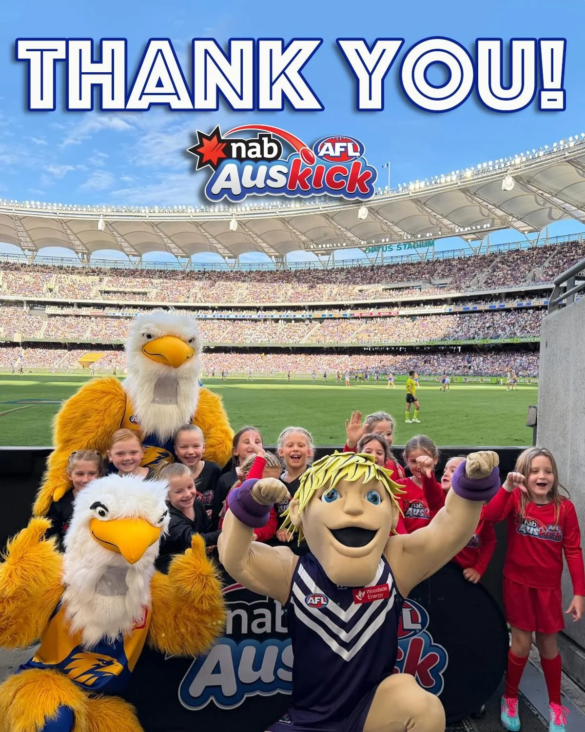 How lucky were our Y2 Auskick Girls to be selected to play at halftime of the Western Derby this weekend!
If these photos tell the truth, it looks like they had an absolute ball!!
Thank you to @aflauskick for making it happen!!

#wjfc_wildcats #aflau