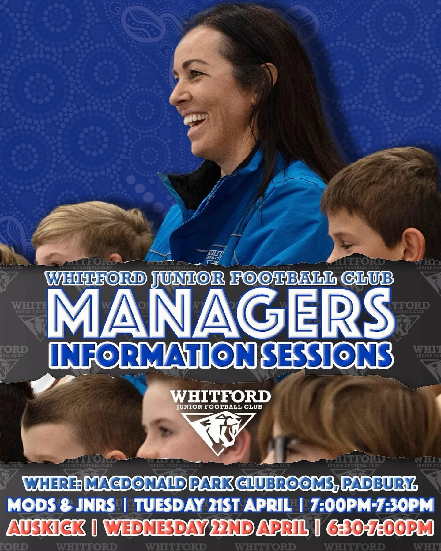 Calling all Managers new and old for 2x information sessions this week!
* Mods &amp; Juniors - Tuesday - 7-7:30pm
* Auskick - Wednesday - 6:30-7pm
Both sessions will be at the MacDonald Oval club rooms.
If you want to sharpen your skills,  make your 