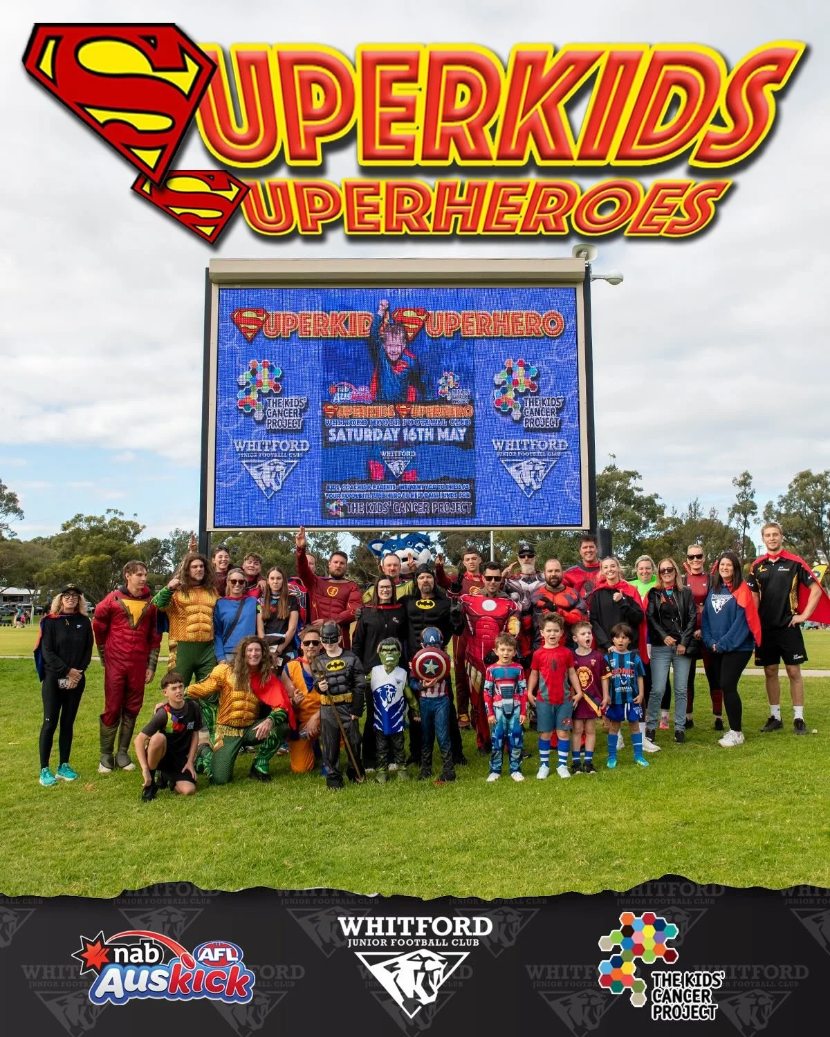 WHAT A MORNING!!!
Huge shoutout and a massive thank you to the SuperKids SuperHeroes Team who blessed our @aflauskick kids with their presence this morning! 
This is all in aid of bringing awareness and raising funds for the @thekidscancerproject if 