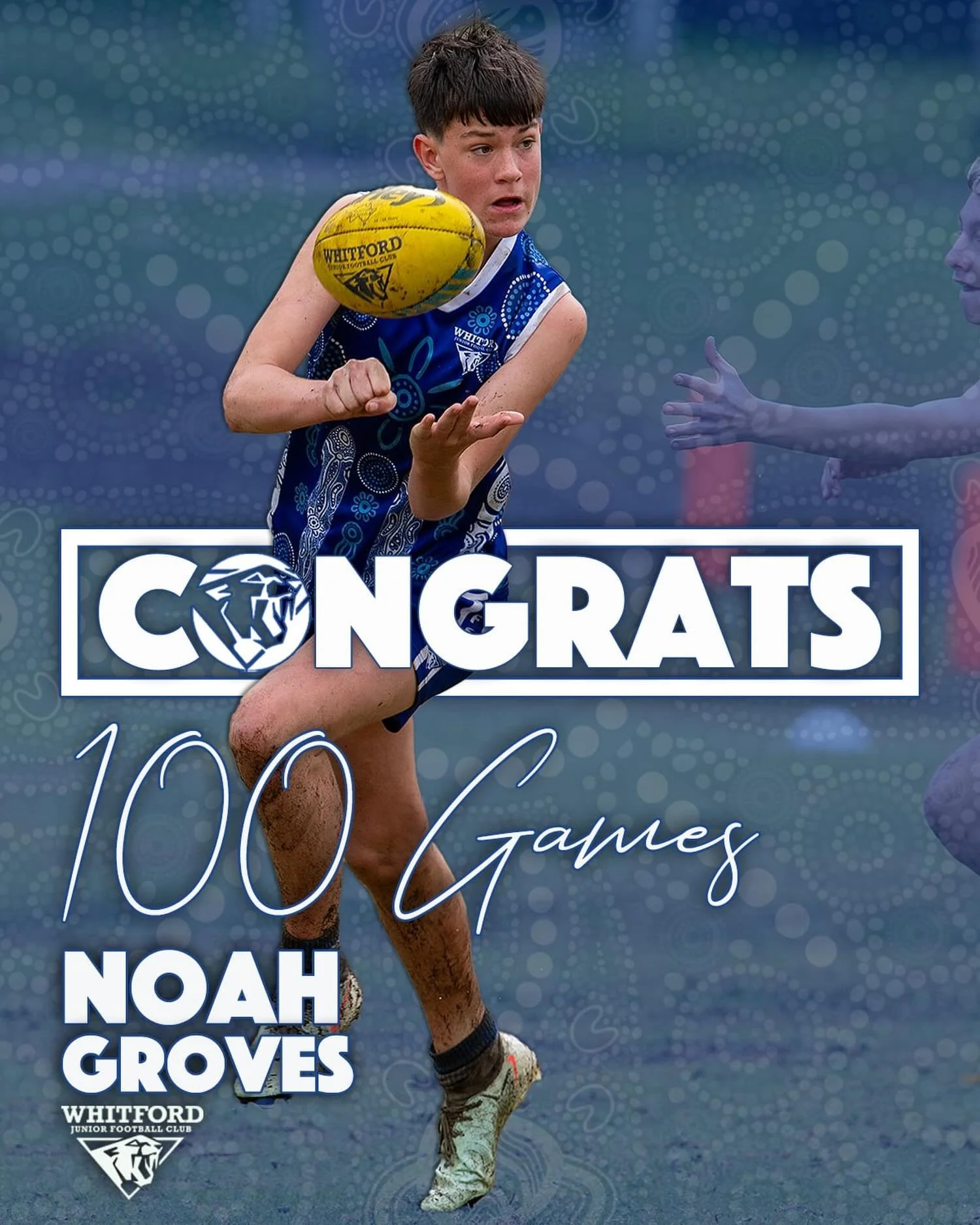 On behalf of the @wjfc_wildcats we would like to congratulate Noah Groves on achieving the 100 Game Milestone!
Noah is a prominent figure at the club and can often be seen coaching our younger kids, supporting his peers and helping out around the gro