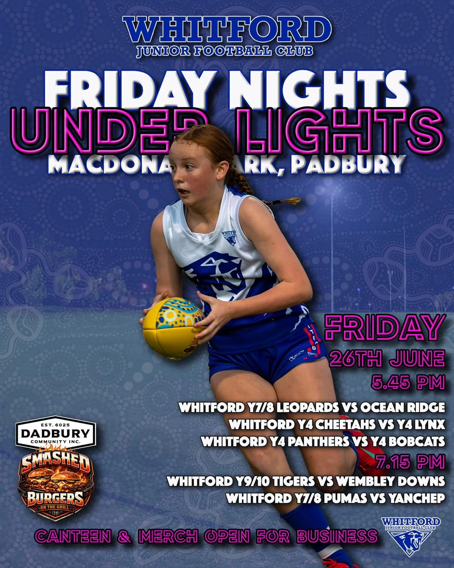Pffftttt&hellip; what rain??
Come on down tonight to not only watch 5 magnificent games of footy over 2 ovals, but our mates from @dadbury6025 will be whipping up smashed burgers on the grill for our Friday Night Meal Deal&hellip; and much cheaper th