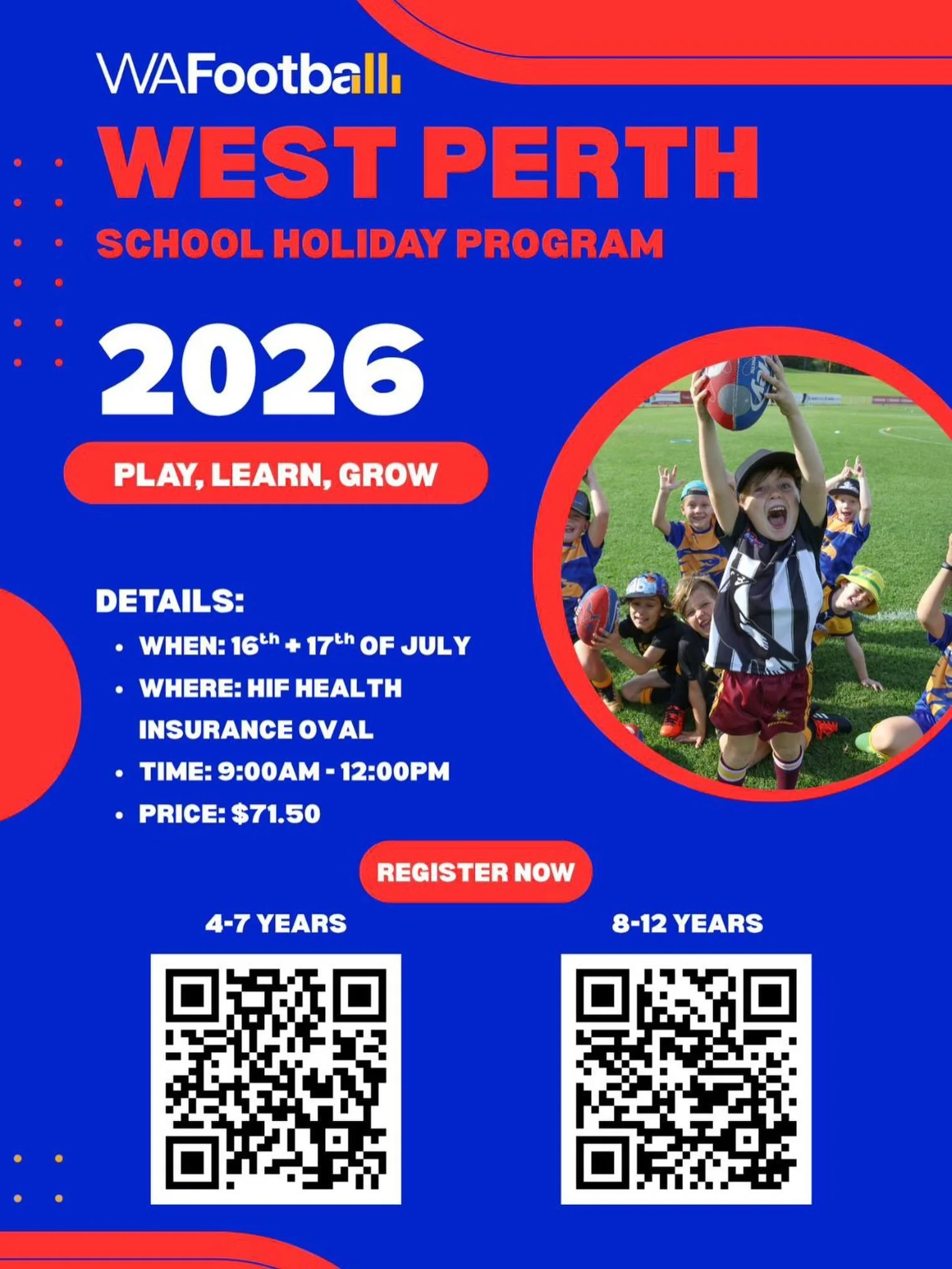 Got some spare time at the back end of the school holidays&hellip; hook in to the West Perth Clinic over the 16/17th July for a bargain price!
@westperthfc 
Age groups of 4-7 &amp; 8-12!