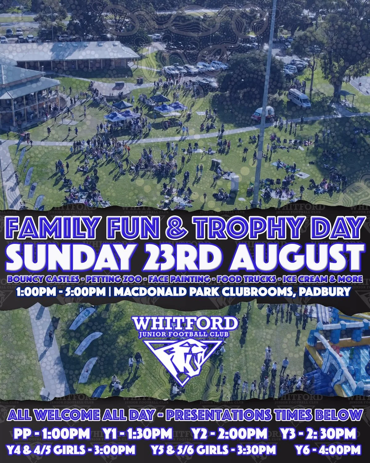 The best day of the year is right around the corner&hellip; The Whitford Junior Football Club Family Fun &amp; Trophy Day!
Bouncy Castles, Petting Zoo, Food Trucks, Ice Cream Van, Climbing Wall and much, much more&hellip; and that&rsquo;s just for th