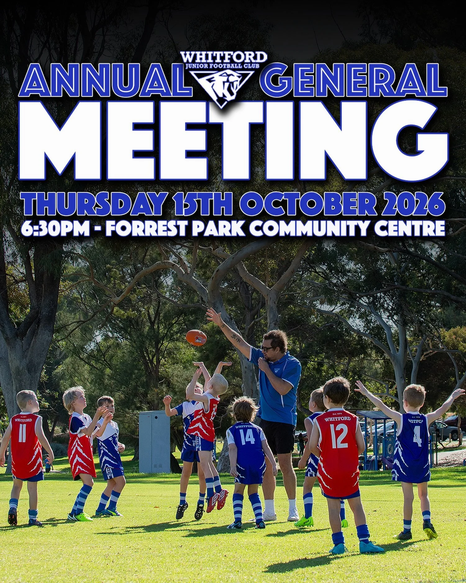 Whitford Junior Football Club would like to advise and invite all our members to the upcoming Annual General Meeting (AGM).
The AGM serves as an essential platform for our amazing football community to come together, reflect on our progress, and shap