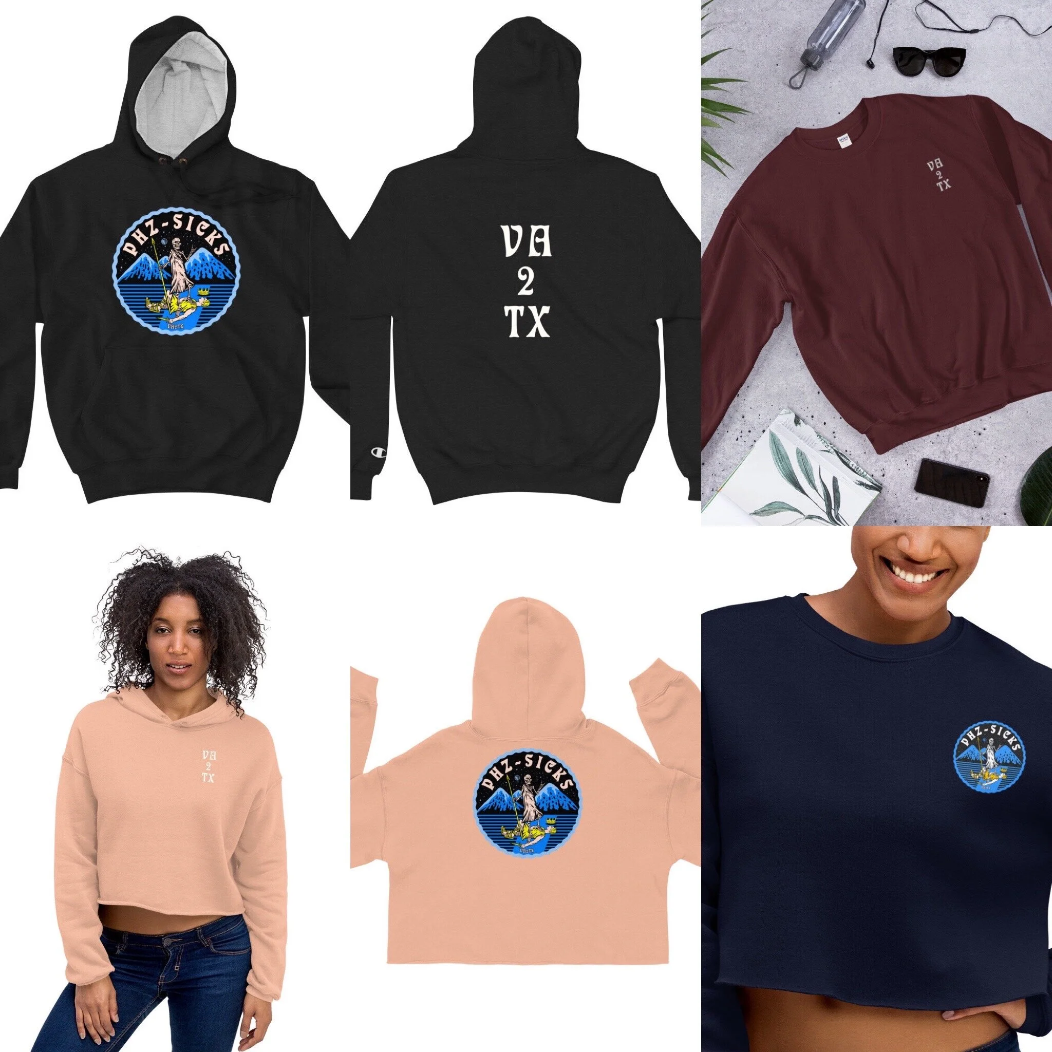 #Fashion: New VA2TX Unisex hoodies and sweaters and Women's Cropped hoodies and sweaters