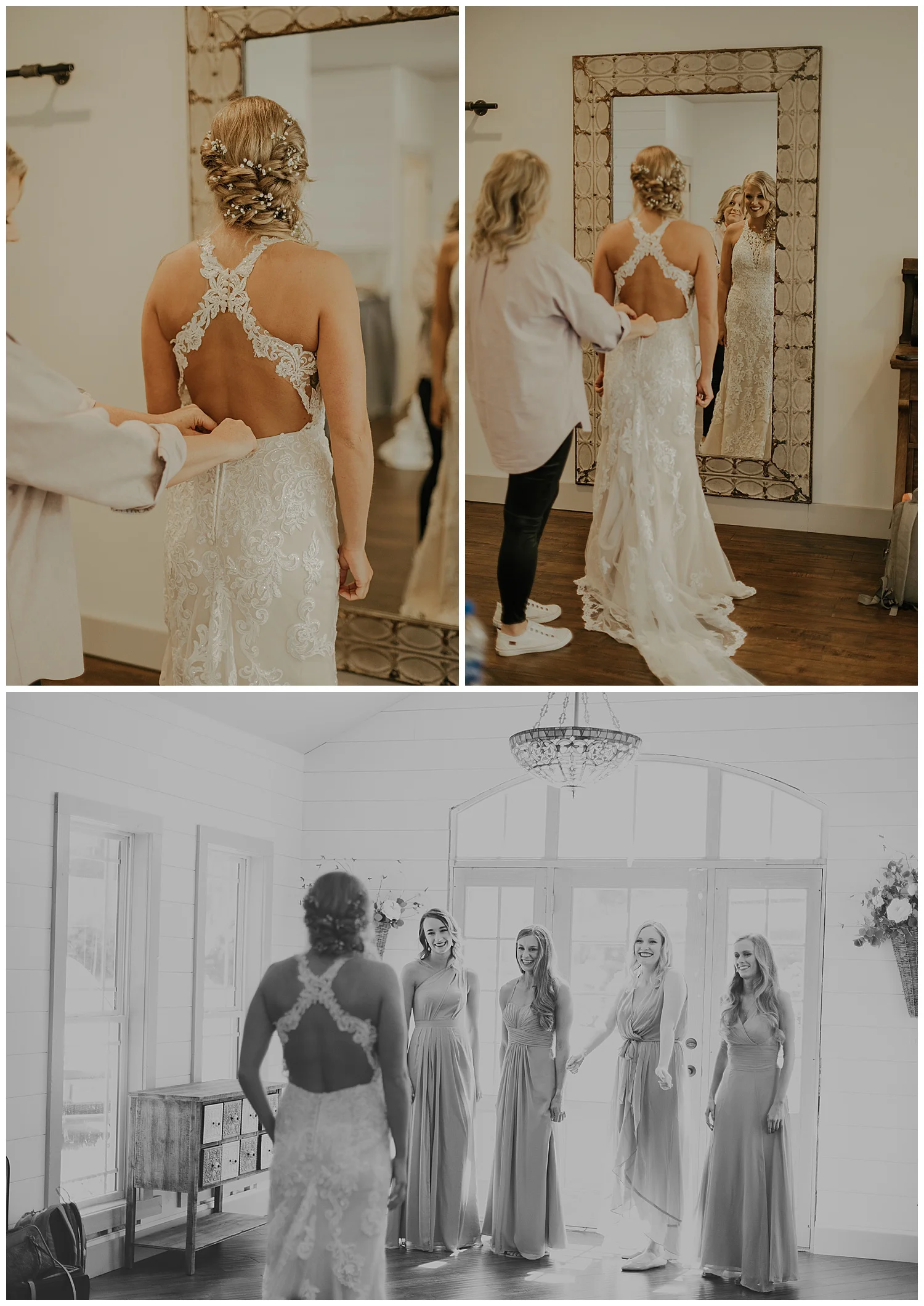 Another effect of being in the military is not being able to dress shop with your girls. This sounds like a downfall at first but it ends up making the wedding day all the more special by having a first look with your girls!