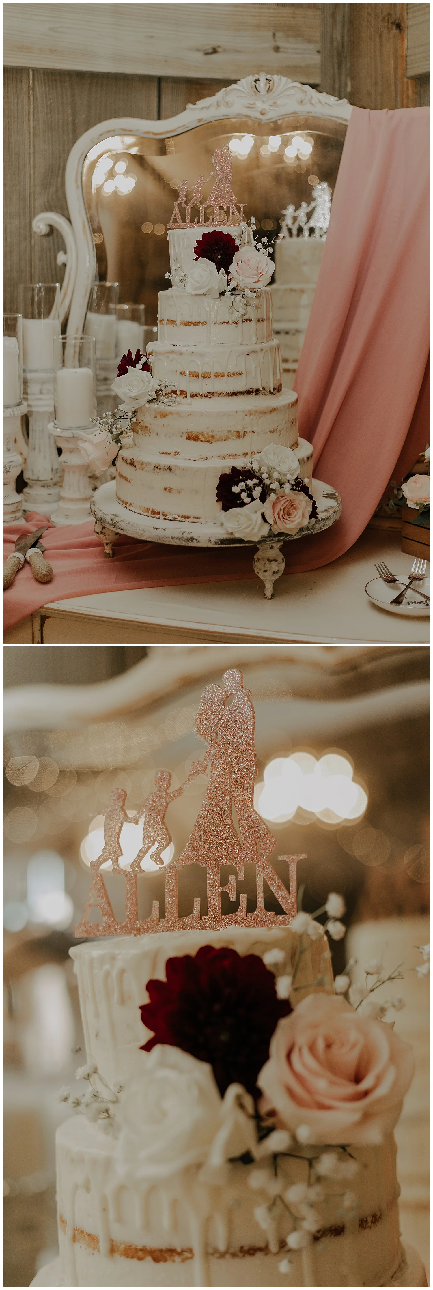 Isn’t this the cutest cake topper!! Tater’s Cakes did a wonderful job designing this cake. Some thought the hot day melted it perfectly, but we all know it would have looked like a hot mess if that were the case. The cake artist added this touch.
