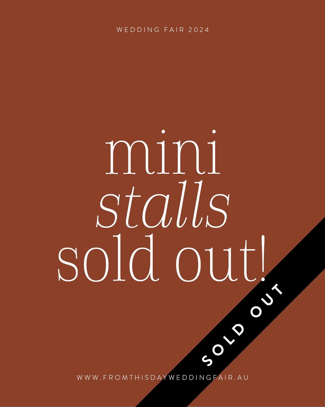 Mini Stall Spaces are NOW SOLD OUT!

Limited Regular Stall Spaces available. 

✅ Head to the link in bio &gt; Book Your Stall
✅ Regular (vehicles book regular)
✅ Read the T&amp;C's
✅ Be mindful of the amount of furniture that you want at your stall
✅