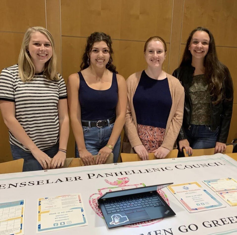 Caroline, Natalie, Katie, and Tori tabling for Panhel.