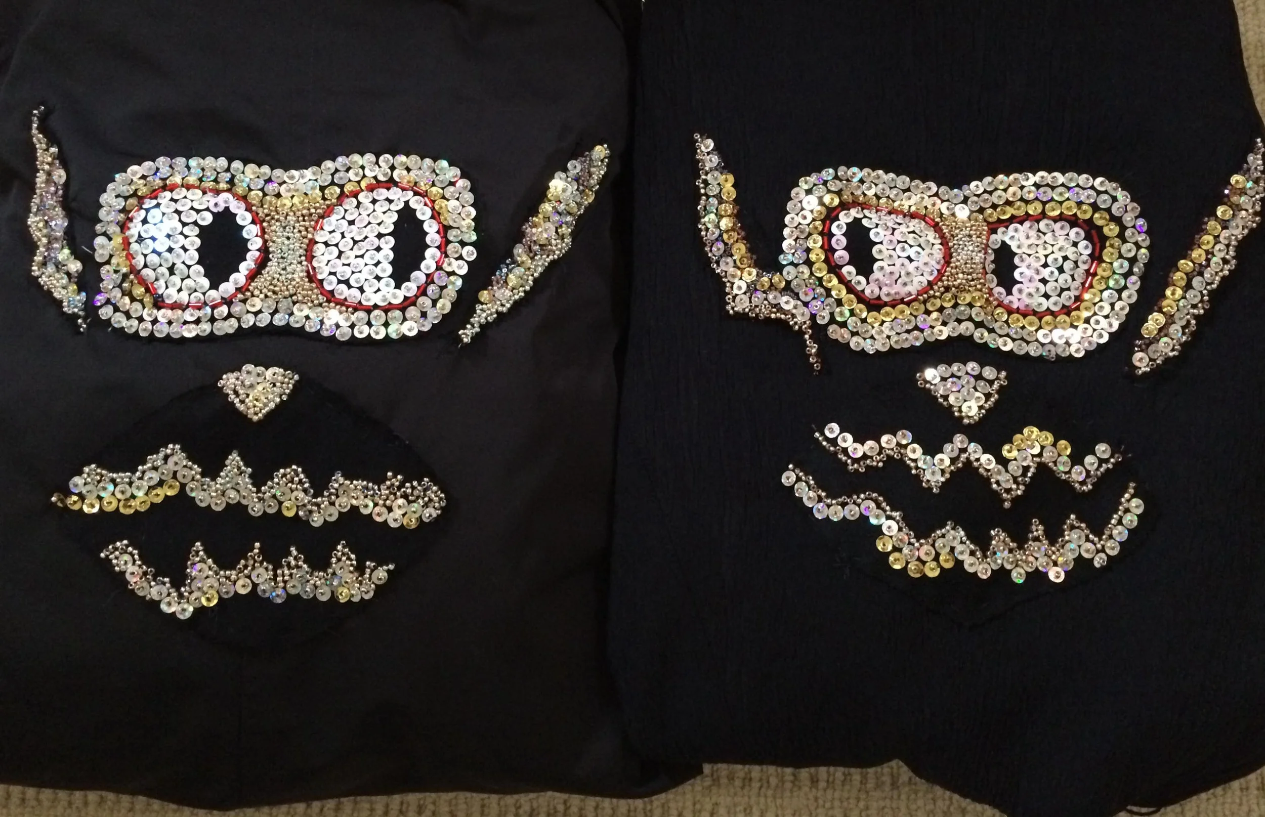 Back Patch , 2019, sequins and cotton.