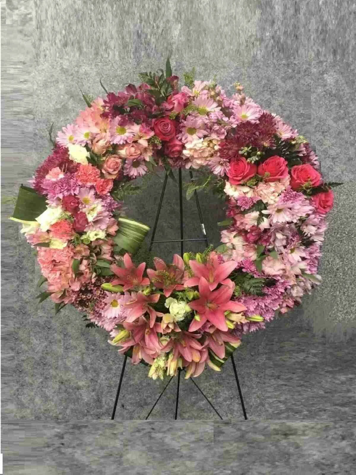 Pink Pastel Sympathy Wreath