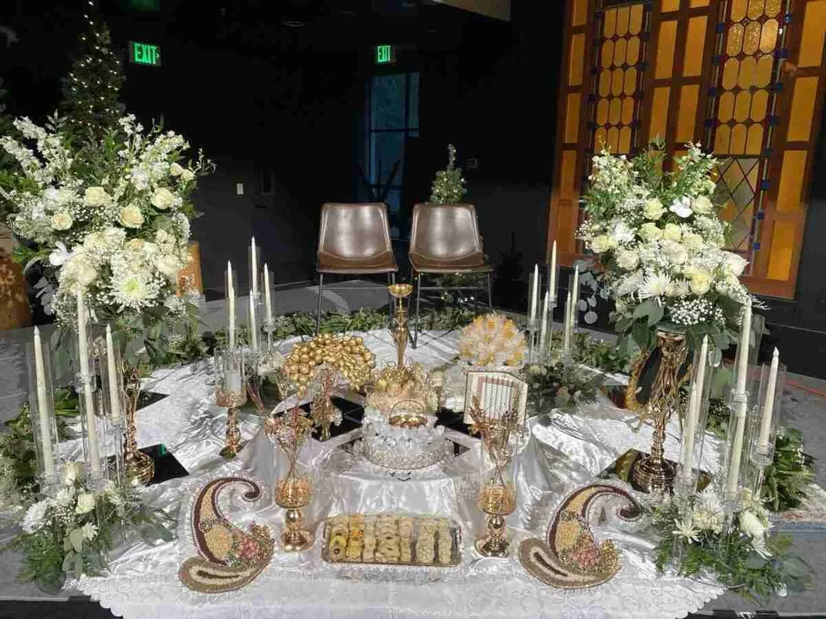 Persian Sofreh Aghd in San Rafael & Marin County  as rental | Marin Flowers