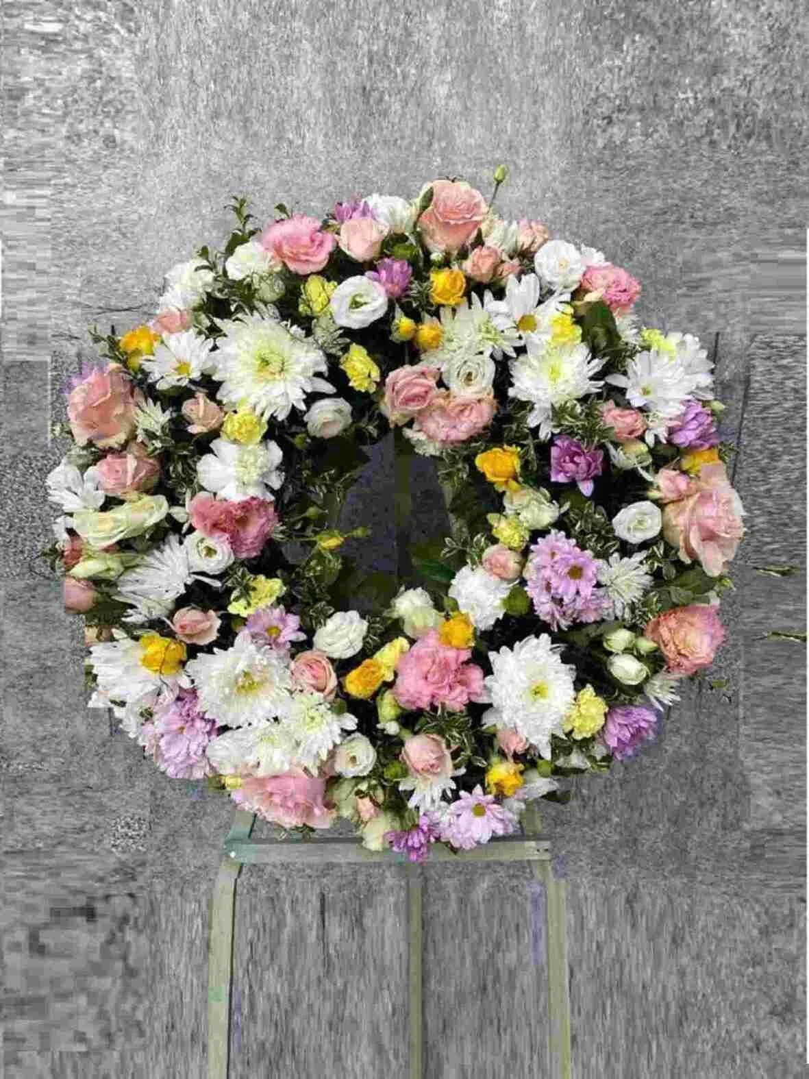 Pastel Color Sympathy Wreath