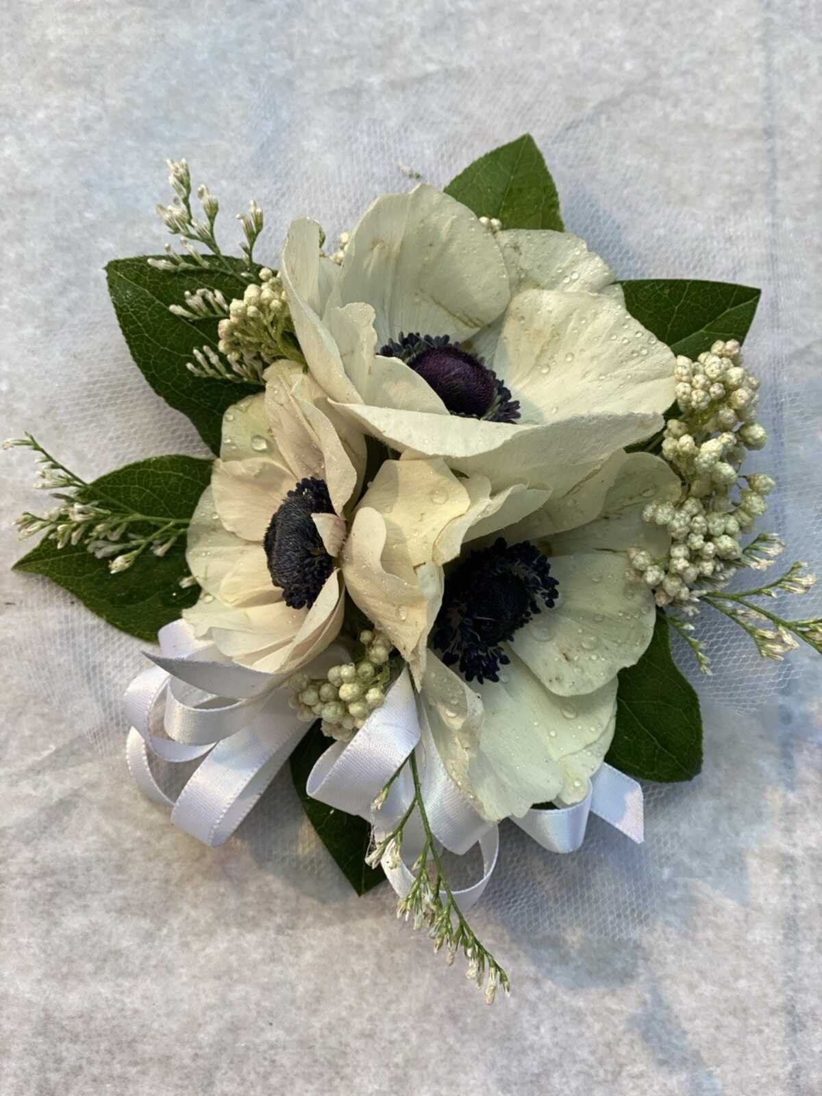 Elegant Anemone Wrist Corsages