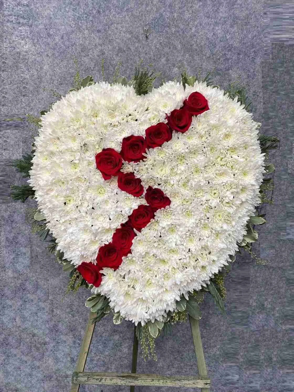 Broken Heart Sympathy Wreath