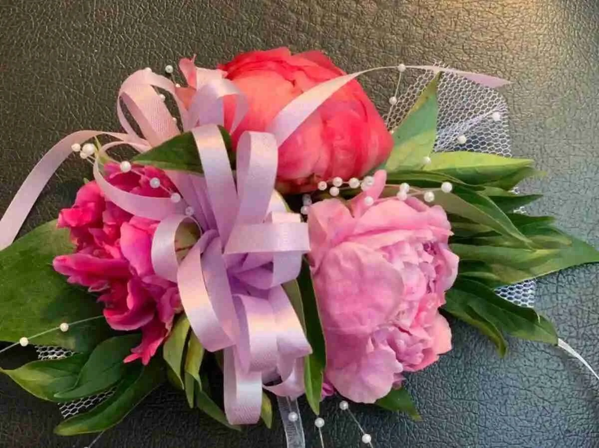 Peonies Wrist Corsages