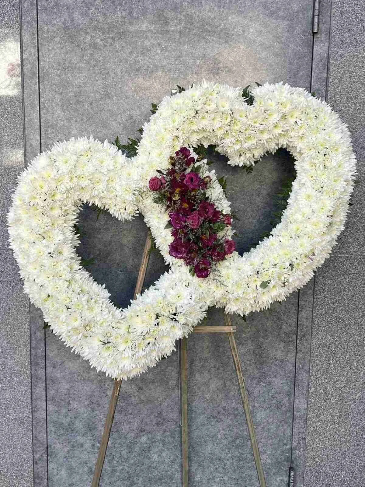 Double Heart Sympathy Wreath