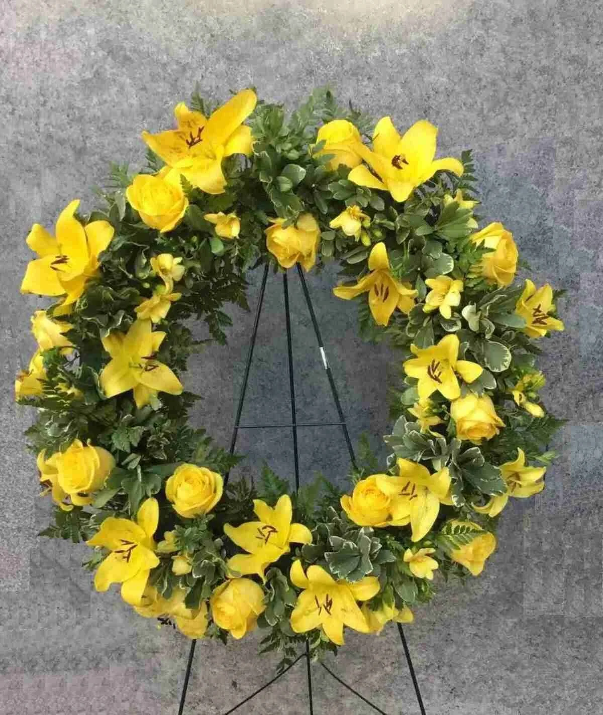Yellow Sympathy Wreath