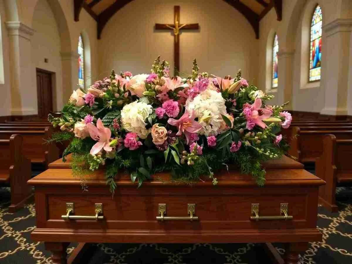 Pastel Pink Casket Spray