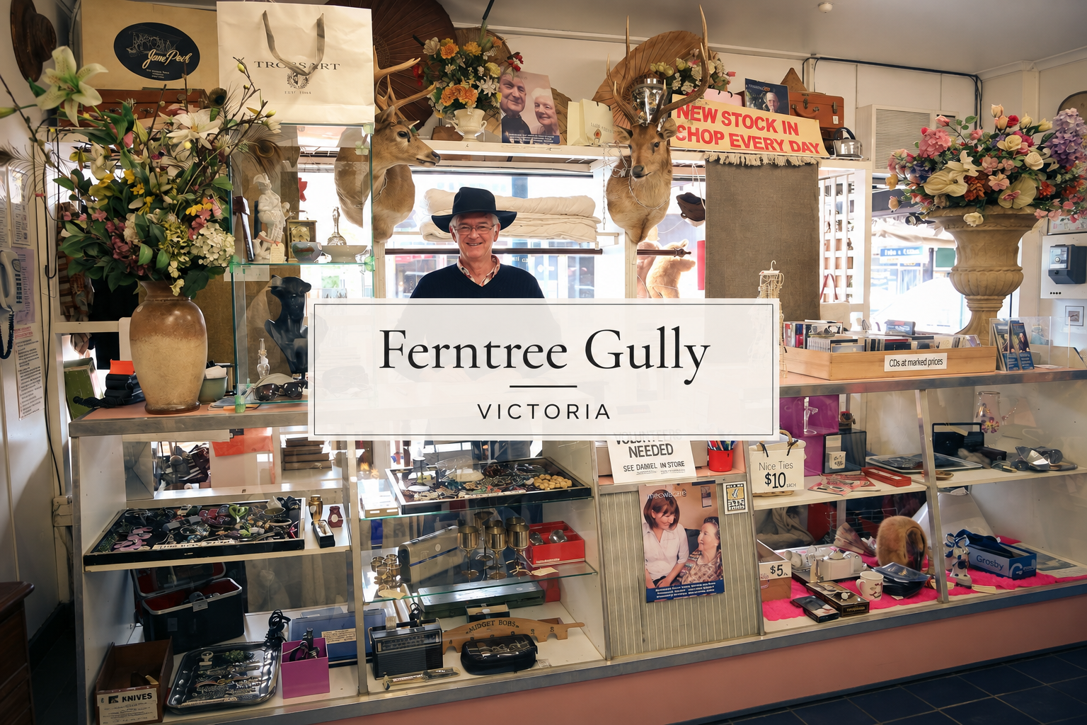 Ferntree Gully op shop and vintage treasure guide, featuring second-hand shops and unique finds in Ferntree Gully, Victoria.
