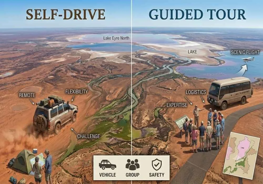 Self Drive vs Guided Tours Lake Eyre: What’s the Better Choice?