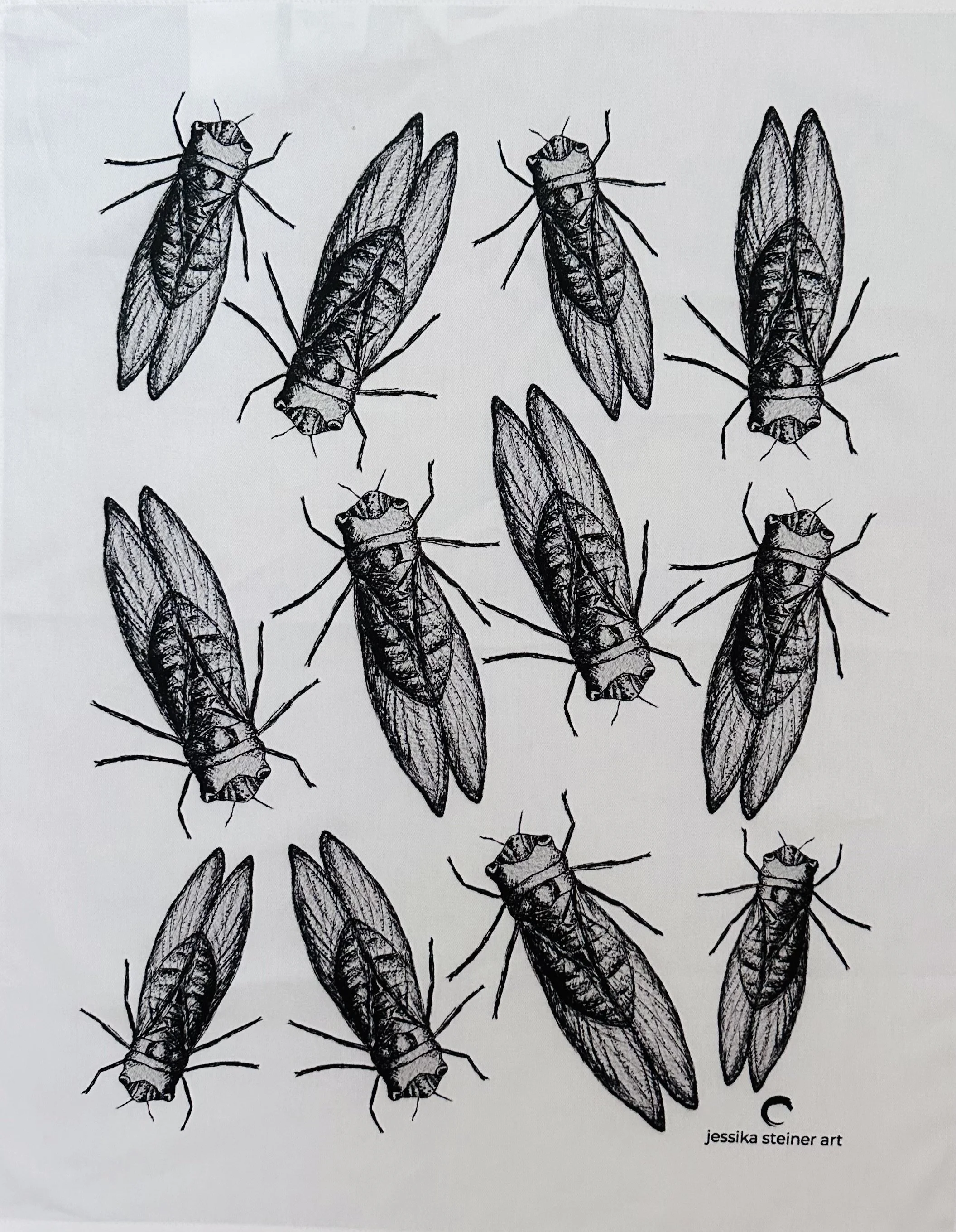 Happy Cicada Tea Towel