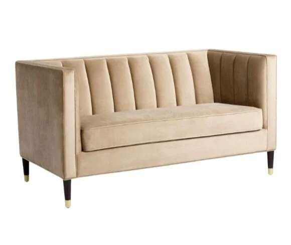 Tan Velvet Sofa $300