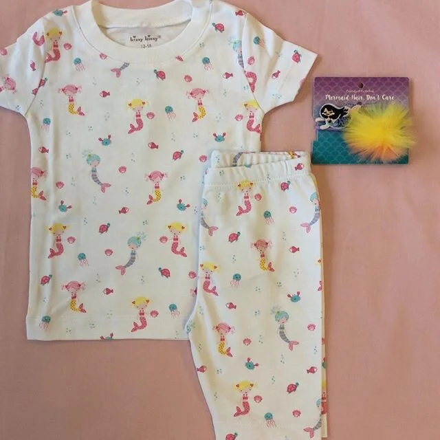 Our littlest mermaids still need to be cozy sometimes 🧜🏻&zwj;♀️
.
.
#childrensshop #childrensshopatl #mermaids #kidspjs #kidspajamas #kissykissybaby #shopsmall #shoplocal #smallbusiness