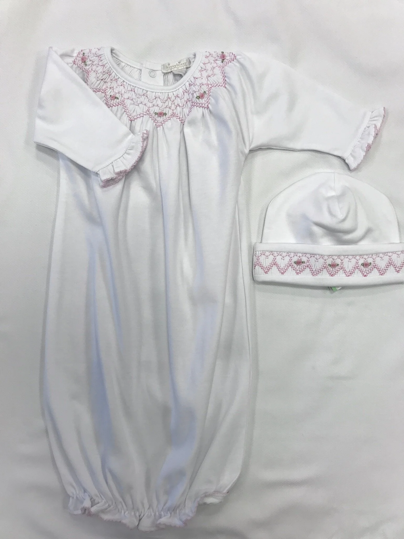 kissy kissy smocked gown