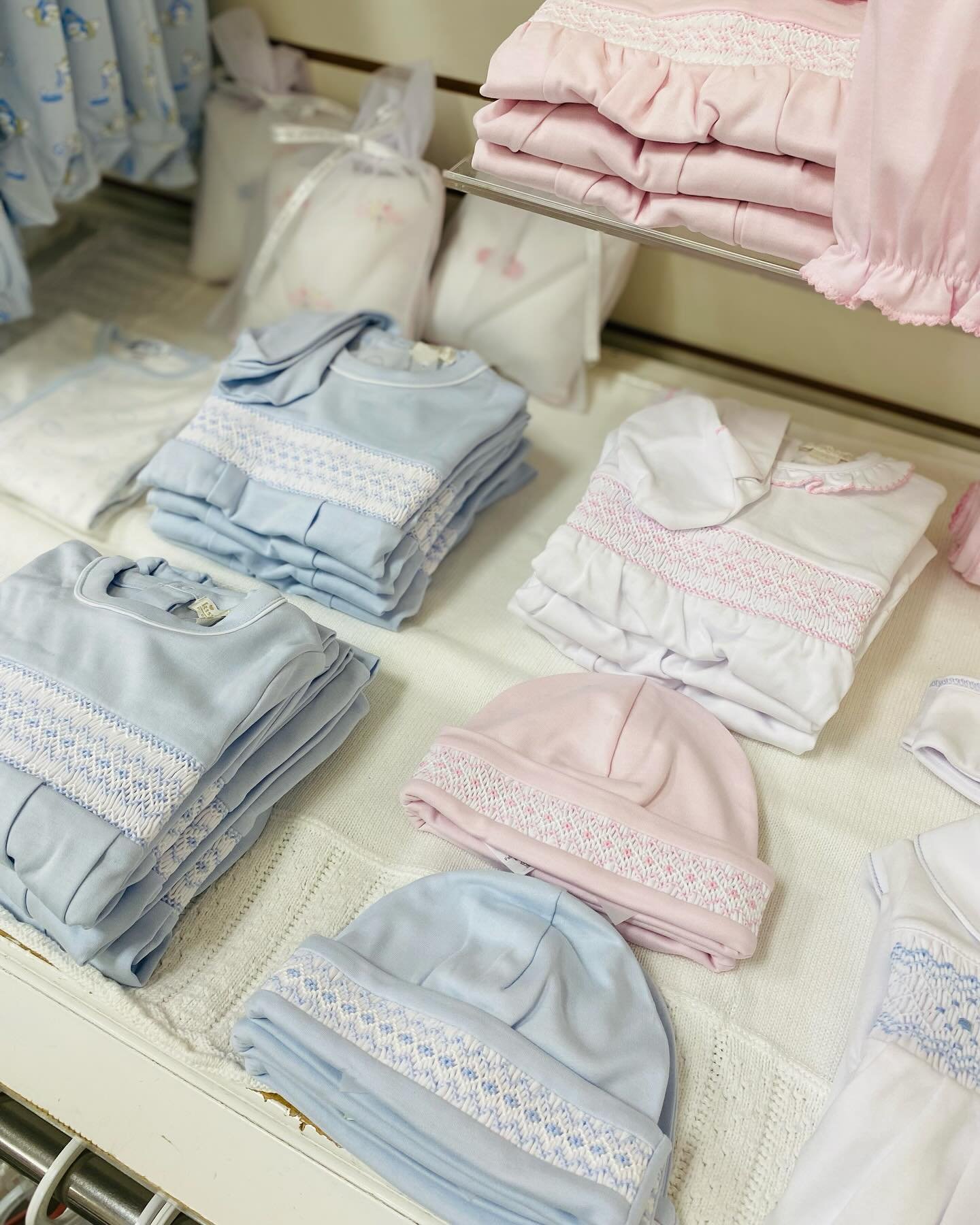 Beautiful new arrivals for your own &ldquo;new arrivals&rdquo;..
@kissykissy 🩶
.
.
#childrensshop #childrensshopatl #kissykissy #layette #babygowns #shopsmall