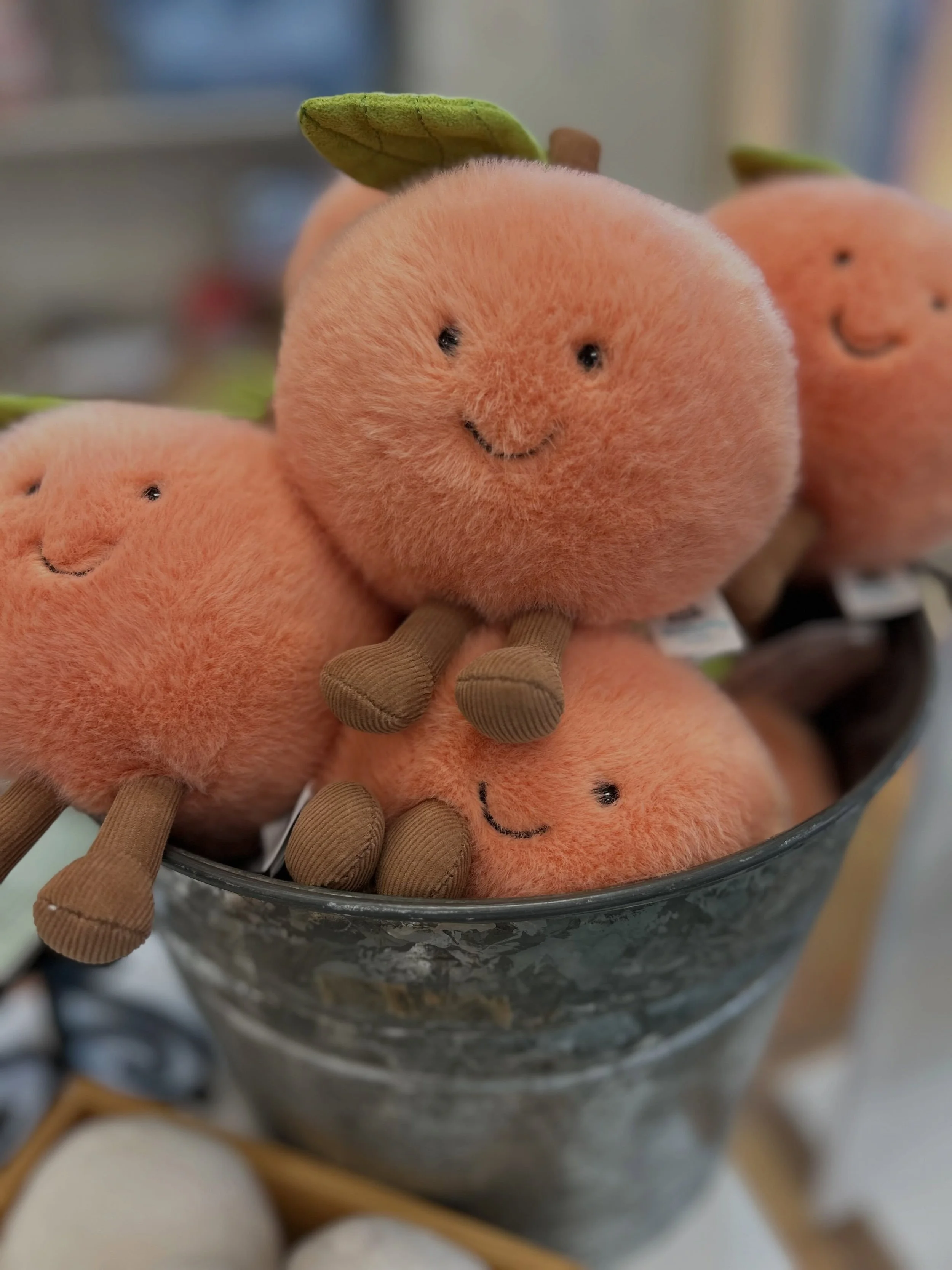Our peach bucket is overflowing 🍑
We are excited to introduce you to the Ricki the rain frog 🐸 pouch and loads of Halloween cuteness. All from @jellycat .
.
.
#childrensshop #childrensshopatl #jellycat #theygofast #shoplocal
