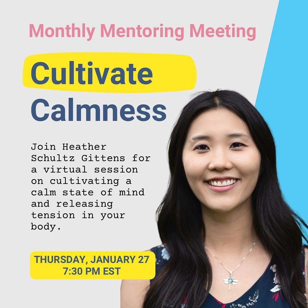 Thanks Gino Perrotte, M.A. (@right.brain.journeys) and Caitlin Johnson (@boldbirdconsulting) for inviting our founder (Heather Schultz Gittens) to lead a mindfulness session for your first Monthly Mentoring Meeting of 2022.

Join us this Thursday, Ja