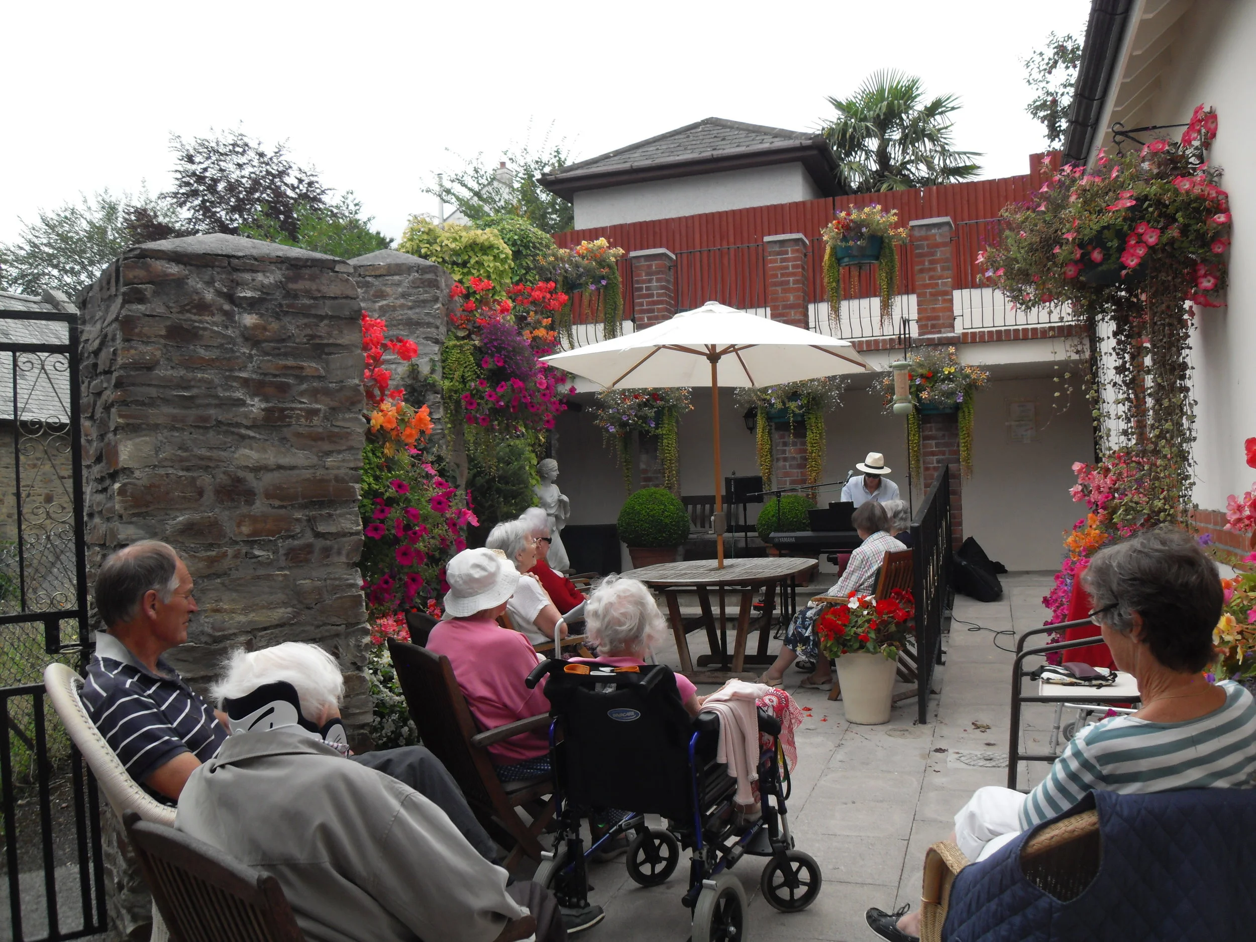 Bank Holiday ‘Pimm’s &amp; Piano’ at Tregolls Manor Care Home, Truro Cornwall