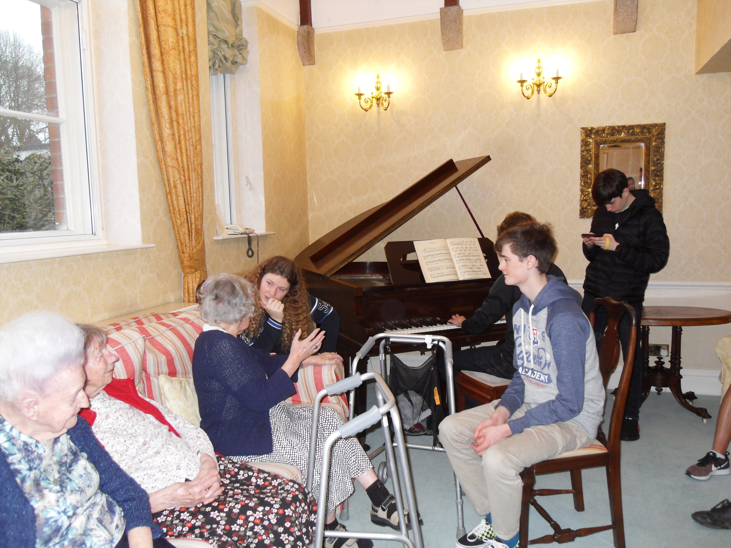 Truro School boarders and overseas students visit with our Residents