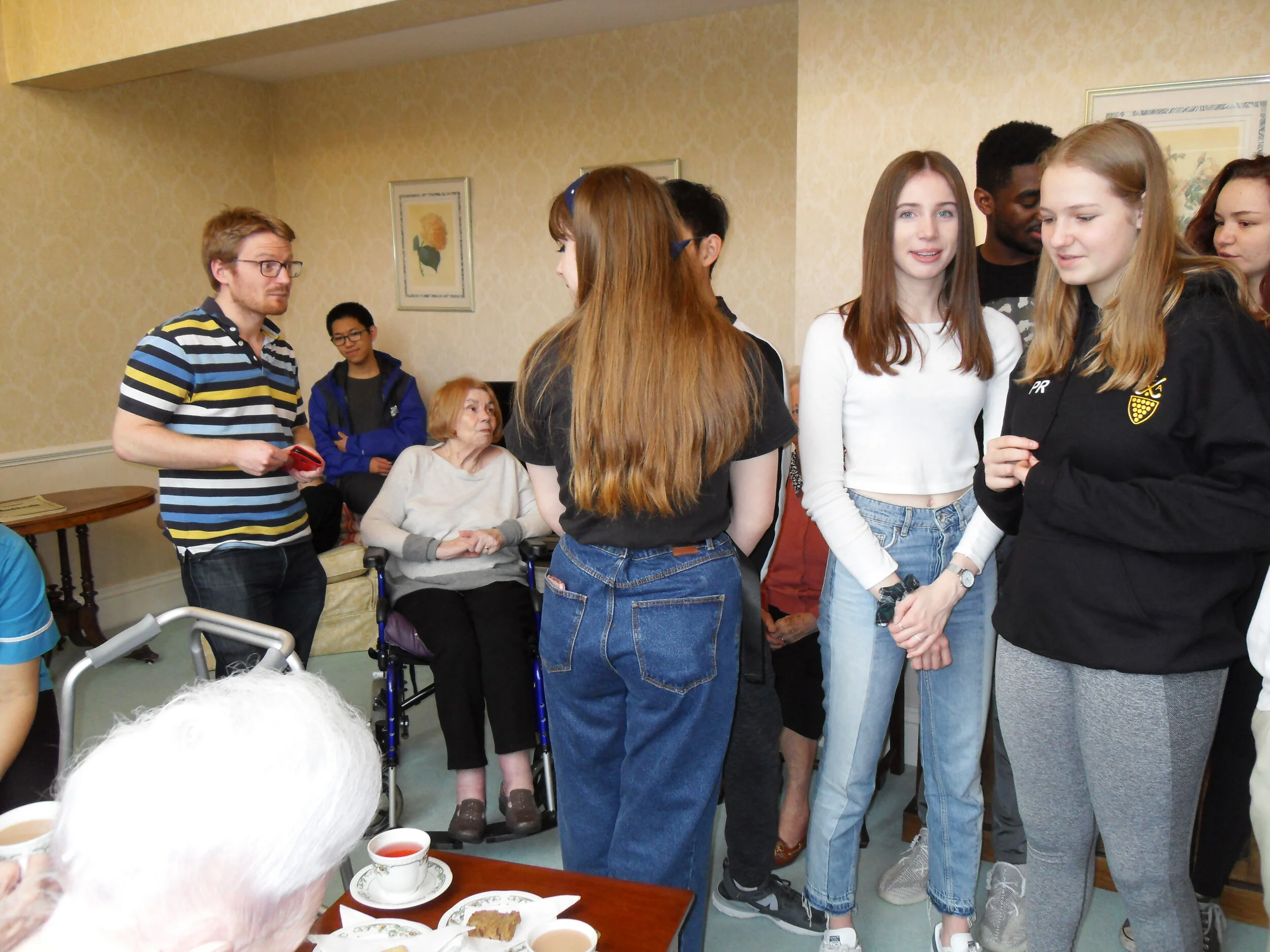 Truro School boarders and overseas students visit with our Residents