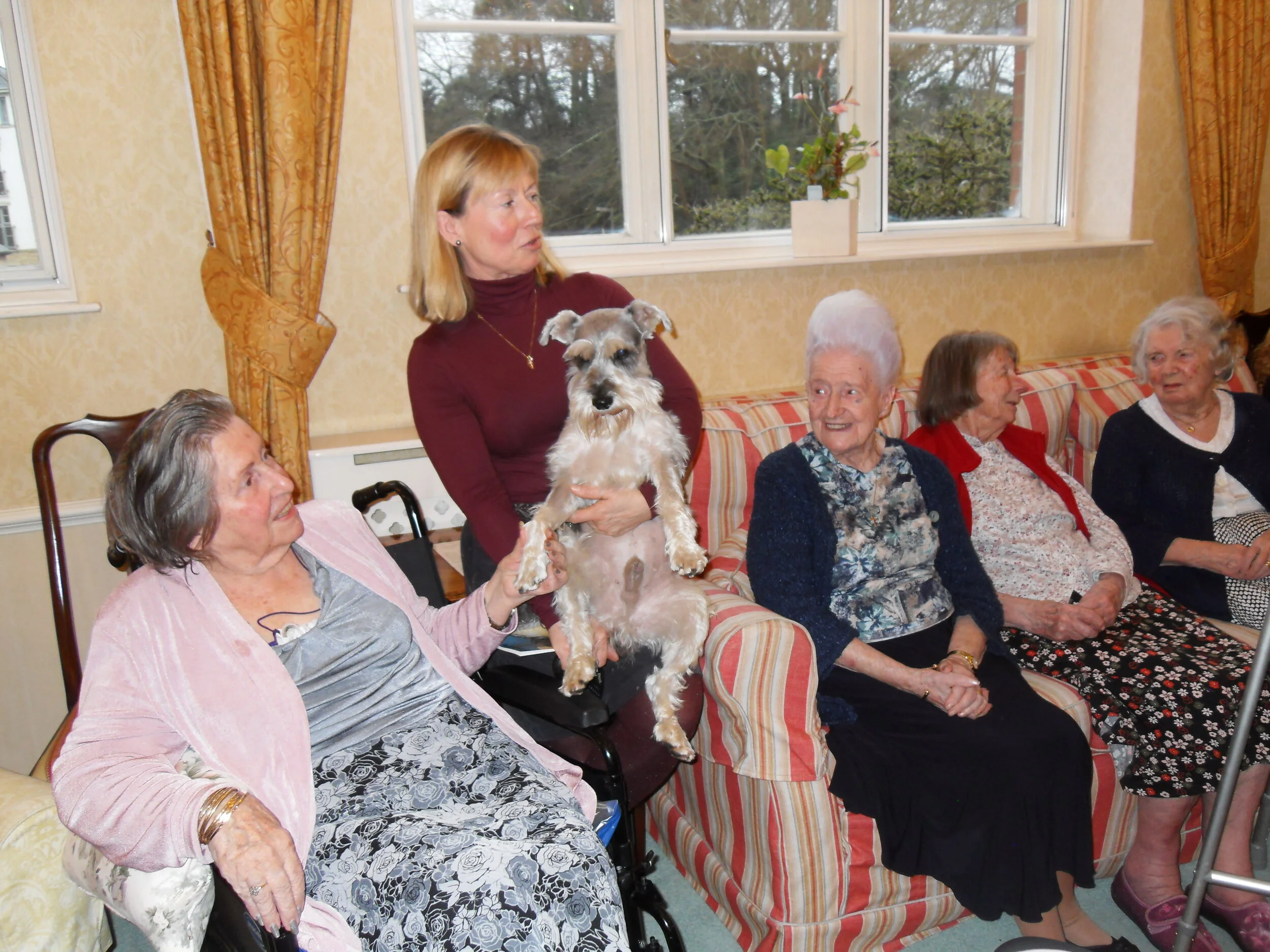Bertie the Schnauzer visits our residents every sunday...