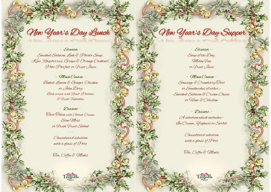 New Year's Day Lunch &amp; Supper Menus