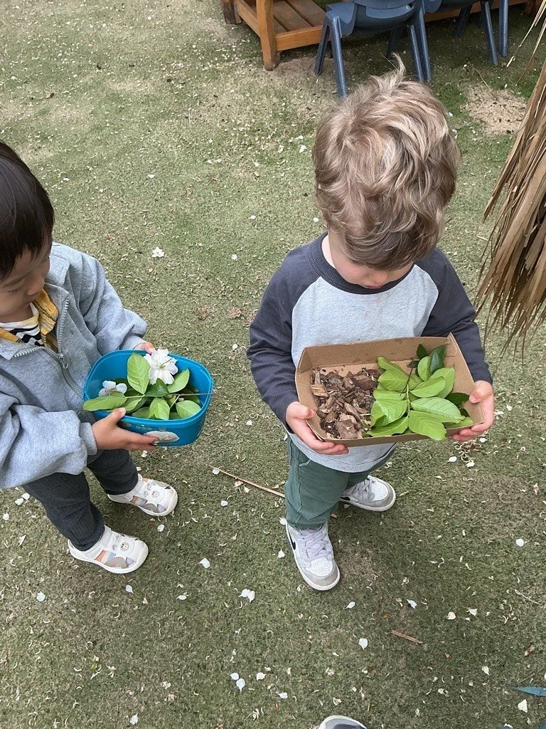 The toddlers headed out to the garden to collect their own leaves and natural treasures - ready to mix, press, and create with playdough! 🍂👋
By gathering leaves and other loose parts, children connect with nature, explore textures and patterns, and