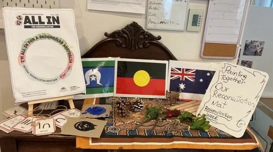 🖤💛❤️ Reconciliation Week &ndash; All In ❤️💛🖤
Through collaboration and exploration, our nursery children created a Yarning mat using natural materials gathered from the environment. Inspired by native Australian animals, children used animal foot