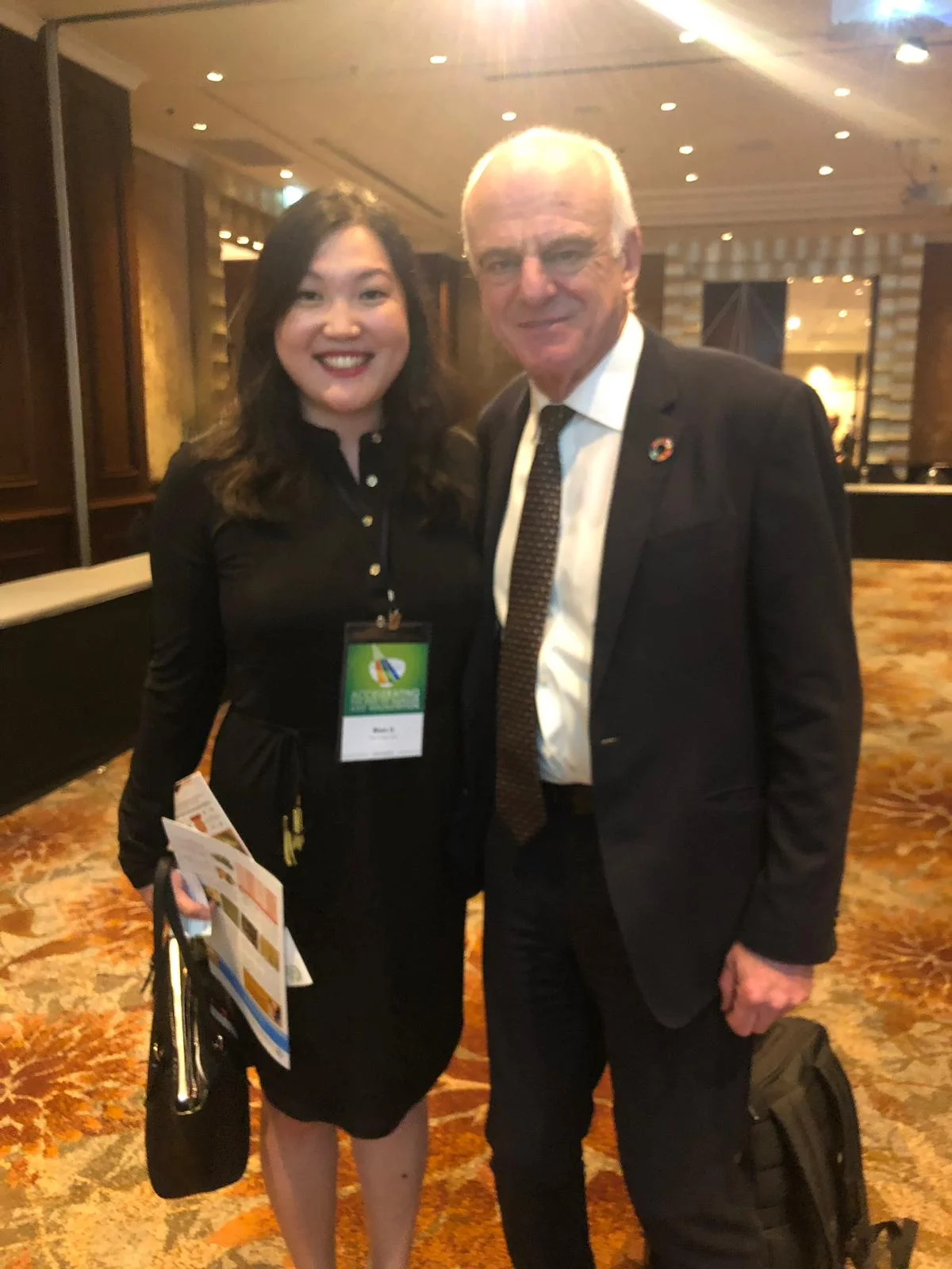 Bian Li with UN Special Advisor to the Secretary General Dr. David Nabarro