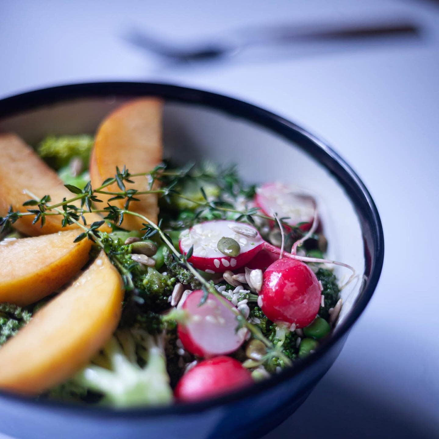 | BE WELL | COOK | Colorful Summer Bowl &mdash; What is Summer without enjoying a colorful and wholesome bowl of fresh vegetables and sweet fruits?  This sumptuous bowl consists of nutrient-dense broccoli, green peas, red baby radishes and juicy yell