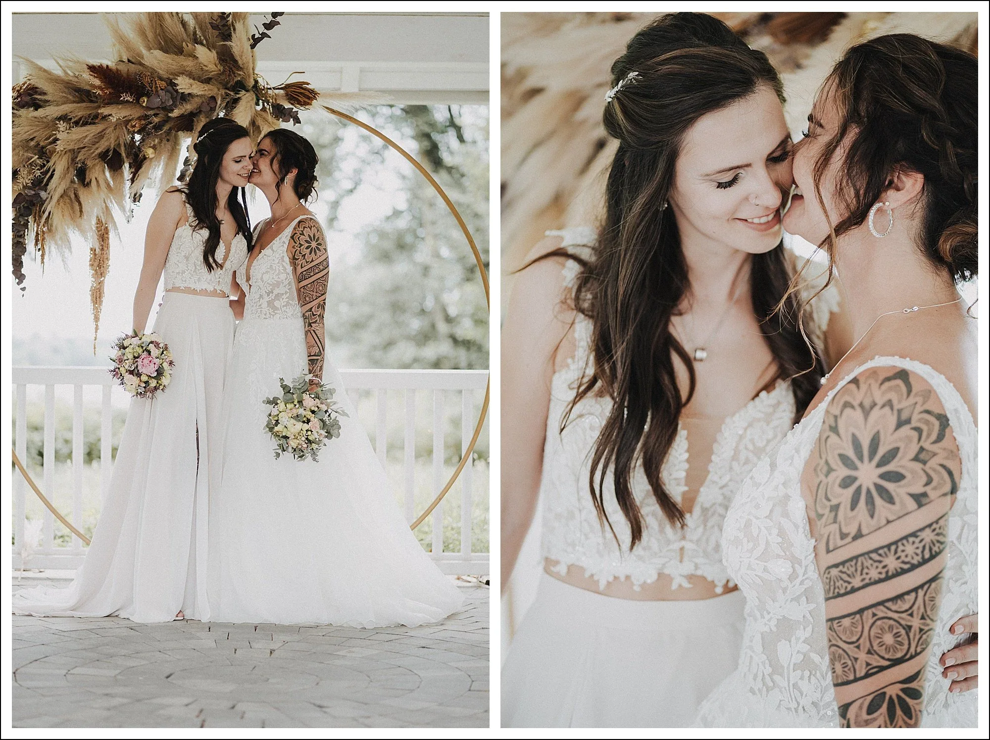 Wunderschönes Brautpaar bei einer Freien Trauung am Haus am See Goch Ness bei der ich als Hochzeitsfotograf dabei sein durfte