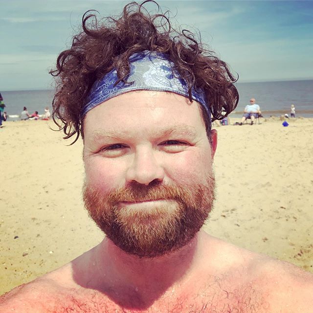 If there&rsquo;s a better cure for the blues than a bracing swim in the freezing sea on a blazing day, I haven&rsquo;t found it yet. How do you folks destress? #beach #authorlife #writersofinstagram #authorsofinstagram #anxiety #stress #beachbum #ope