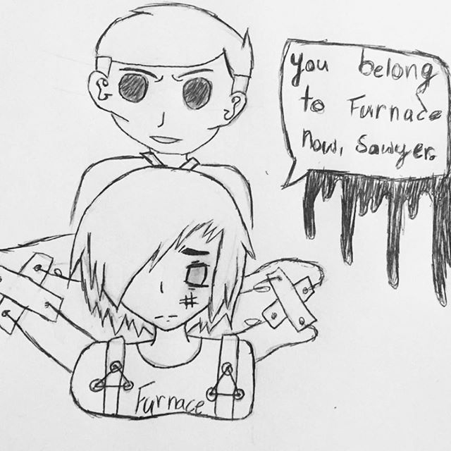 I love this piece of fan art from @boredom.exe101!!!!! Poor Alex!!!! Thanks so much for sending it to me!!!! 😀 #authorlife #authorsofinstagram #escapefromfurnace #fanart #alexandergordonsmith