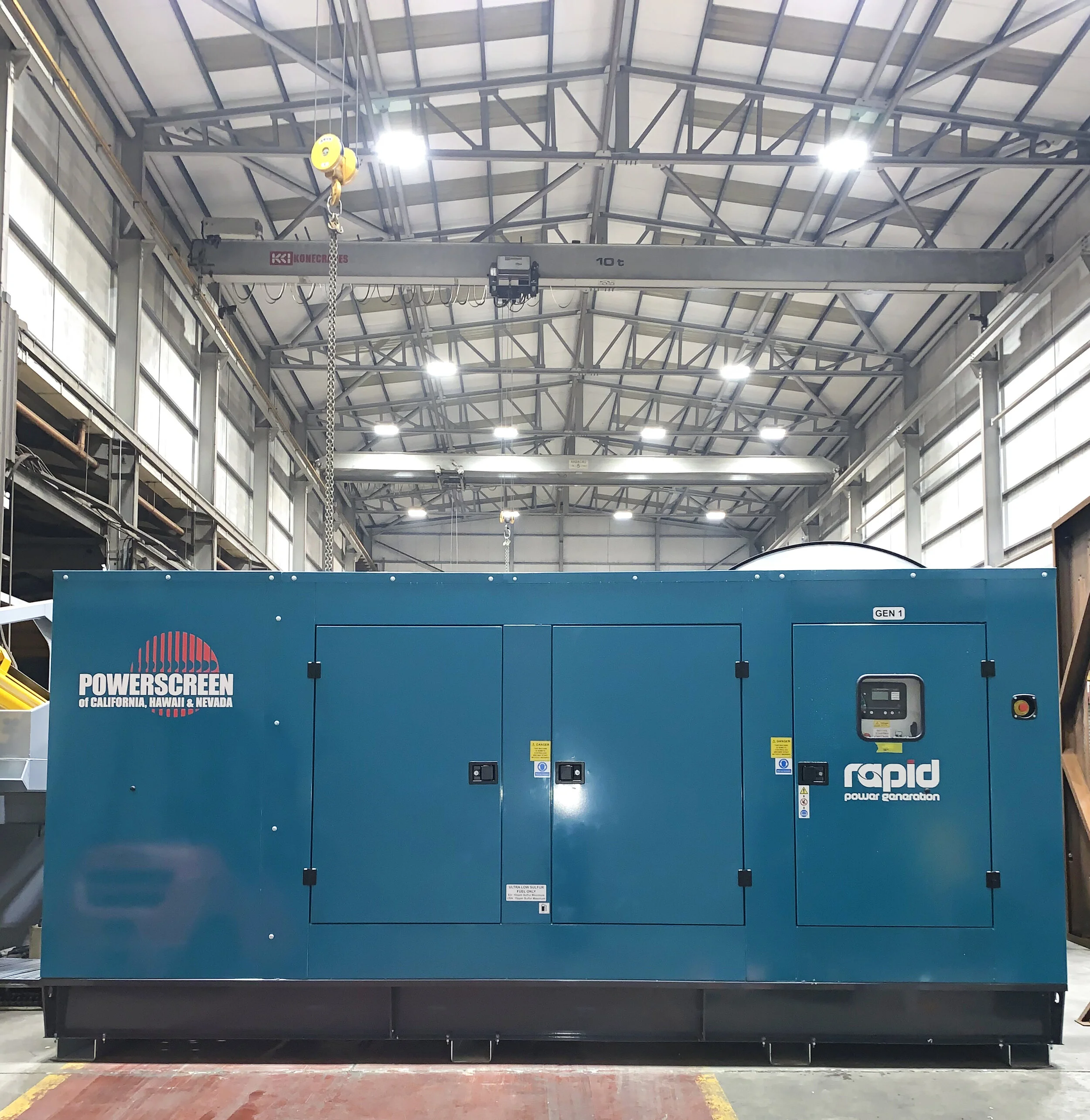 Bespoke tier 4 final generators - Final PDI - Powerscreen of California, Hawaii and Nevada.